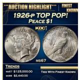 1926-p Peace Dollar TOP POP! $1 ms67 SEGS
