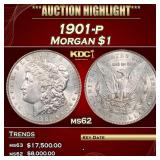 1901-p Morgan Dollar $1 ms62 USCG
