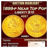 1899-p Gold Liberty Eagle Near Top Pop $10 ms66+ S