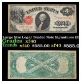 1917 $1 Large Size Legal Tender Note Grades xf Sig