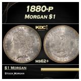 1880-p Morgan Dollar $1 Grades ms62+