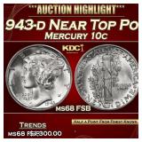1943-d Mercury Dime Near Top Pop! 10c ms68 FSB SEG