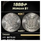 1888-p Morgan Dollar $1 Grades ms65+