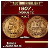 1907 Indian Cent . 1c ms66 rd SEGS