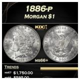 1886-p Morgan Dollar $1 ms66+ SEGS