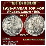 1936-p Walking Liberty Half Dollar Near Top Pop 50