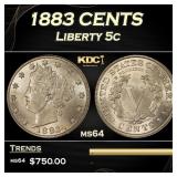 1883 CENTS Liberty Nickel 5c Grades ms64