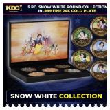 5 Coin Disney Snow White Gold Plated Round Collect