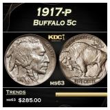 1917-p Buffalo Nickel 5c Grades ms63