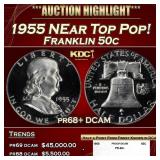1955 Proof Franklin Half Dollar NEar Top Pop! 50c