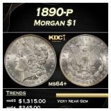 1890-p Morgan Dollar $1 Grades ms64+