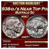 1938-d/s Buffalo Nickel Near Top Pop 5c ms67+ SEGS