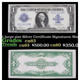 1923 $1 large size Silver Certificate Grades Selec