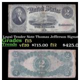 1917 $2 Large Size Legal Tender Note Thomas Jeffer