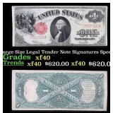 1917 $1 Large Size Legal Tender Note Grades xf Sig