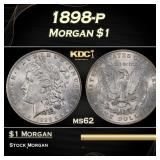 1898-p Morgan Dollar $1 Grades ms62