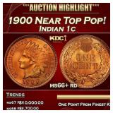 1900 Indian Cent Near Top Pop! 1c ms66+ rd SEGS