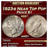 1923-s Peace Dollar Near Top Pop $1 ms65+ SEGS