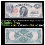1917 $1 Large Size Legal Tender Note Grades vf+ Si