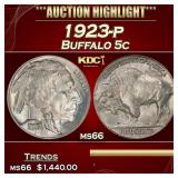 1923-p Buffalo Nickel 5c ms66 SEGS