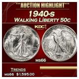 1940-s Walking Liberty Half Dollar 50c ms66 SEGS