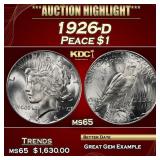 1926-d Peace Dollar $1 ms65 SEGS