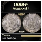 1888-p Morgan Dollar $1 Grades ms66