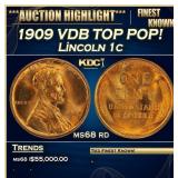 1909 VDB Lincoln Cent TOP POP! 1c ms68 rd SEGS