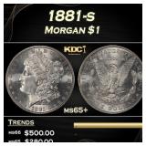 1881-s Morgan Dollar $1 Grades ms65+