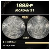 1898-p Morgan Dollar $1 Grades ms64