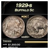 1929-s Buffalo Nickel 5c Grades ms65+