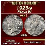 1923-s Peace Dollar $1 ms65 SEGS