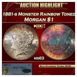 PCGS 1881-s Morgan Dollar Monster Rainbow Toned $1