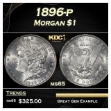 1896-p Morgan Dollar $1 Grades ms65