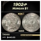 1902-p Morgan Dollar $1 Grades ms64
