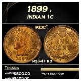 1899 Indian Cent . 1c Grades ms64+ rd