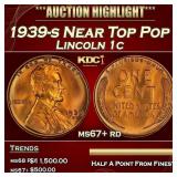 1939-s Lincoln Cent Near Top Pop 1c ms67+ rd SEGS