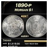 1890-p Morgan Dollar $1 Grades ms64+