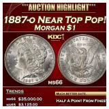 1887-o Morgan Dollar Near Top Pop! $1 ms66 SEGS
