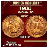 1900 Indian Cent 1c ms66 rd SEGS