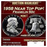 1958 Proof Franklin Half Dollar Near Top Pop! 50c