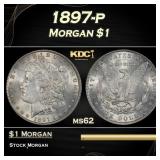 1897-p Morgan Dollar $1 Grades ms62