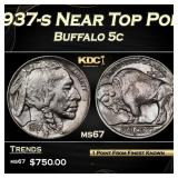 1937-s Buffalo Nickel Near Top Pop 5c ms67 SEGS