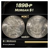 1898-p Morgan Dollar $1 Grades ms63+