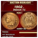 1902 Indian Cent . 1c ms66+ rd SEGS