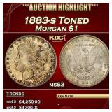 1883-s Morgan Dollar Toned $1 ms63 USCG