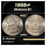 1888-p Morgan Dollar $1 Grades ms62+