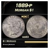 1889-p Morgan Dollar $1 Grades ms63