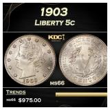 1903 Liberty Nickel 5c ms66 SEGS