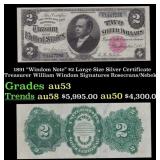 1891 Rosecrans/Nebeker $2 Large Size Silver Certif
